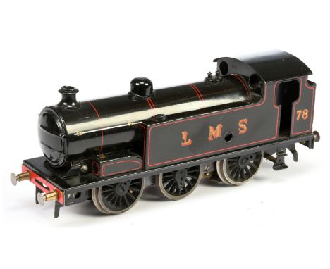Bassett-Lowke O Gauge Electric 3-Rail LMS Black 0-6-0t Locomotive No. 78. This model has has the coupling rods, pistons and c