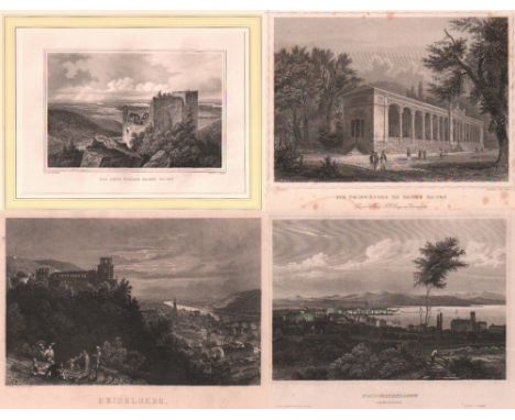 Deutschland. Baden - Württemberg. Konvolut von 30 Stadtansichten (Stahlstiche), um 1880. Unterschiedliche Formate und verschi
