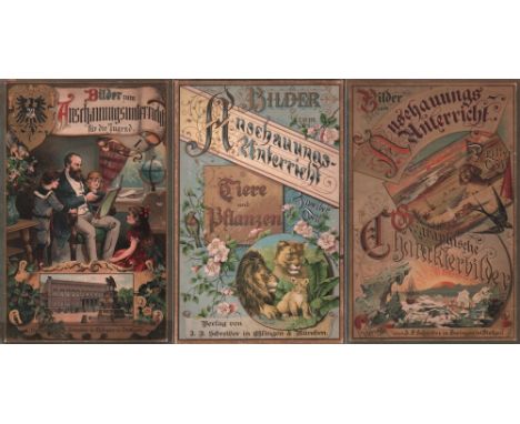 Kinderbuch. Walther, Eduard. Bilder zum Anschauungsunterricht für die Jugend. 3 Teile (v. 4.) Eßlingen. Schreiber, um 1889. 4