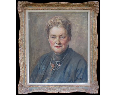 Bogoljubow, Frieda geb. Kaltenbach. Porträtdarstellung. Ölgemälde auf Leinwand über Keilrahmen, unten rechts undeutlich / unl