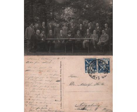 Spielmann, Rudolf. Postalisch gelaufene Postkarte mit eigenhändig geschriebenem Text in deutscher Sprache von Rudolf Spielman