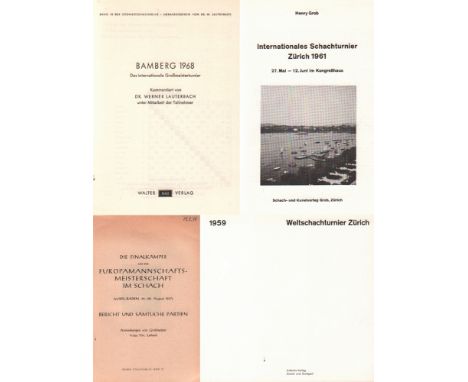 Zürich 1959. Weltschachturnier Zürich 1959. Hrsg. Schachgesellschaft Zürich. Zürich / Stgt., Artemis, ca. 1959. Quer - 8°. Mi