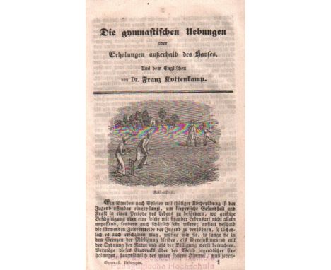 Kottenkamp, Franz. Die gymnastische Uebungen oder Erholungen außerhalb des Hauses. / Erholungsspiele im Hause. / Die verschie