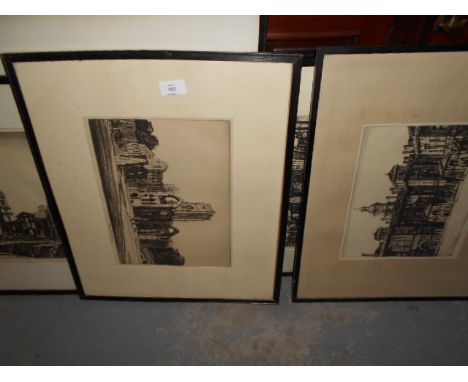 SIR HENRY RUSHBURY R.A. (1889 - 1968) six architectural etchings, all signed in the plate and then in pencil to the margins, 