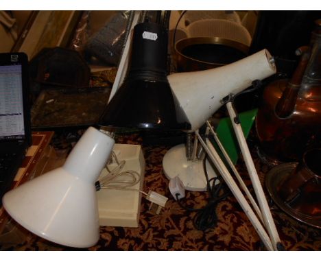 Four vintage angle poise lamps 
