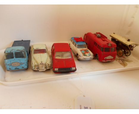 A Dinky fire engine and a selection of Corgi die-cast motor vehicles