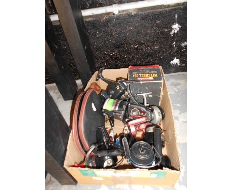 A quantity of vintage coarse and fly fishing reels to include a  Mitchell 300 & 314, a boxed Mitchell 324, a Dam Prince plus 