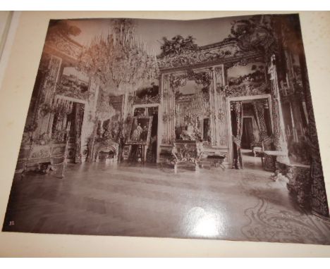 A collection of early Austrian photographic prints mainly architectural and interior scenes housed in a leather bound album