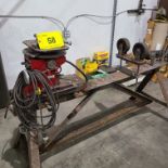 RED-D-ARC RP1 BENCHTOP WELDING POSITIONER, W/ IDLER STAND AND STEEL SAW HORSE