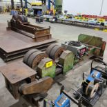 SET OF LARGE TANK TURNING ROLLS, ONE POWERED, ONE IDLER W/ CONTROLLER