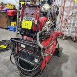 LINCOLN ELECTRIC POWER WAVE 455 WELDER W/ POWER FEED 10M WIRE FEEDER & CONTROL, S/N U1070202599