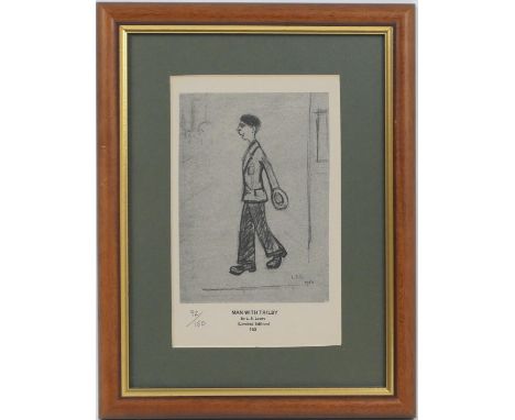 Laurence Stephen Lowry (1887-1976), Man with a trilby, limited edition print, published posthumously, numbered in pencil 92/1