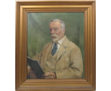 Mary Louise Inglis (active circa 1920-50), Portrait of Sir James Charles Inglis, seated half length, oil on canvas, signed, i