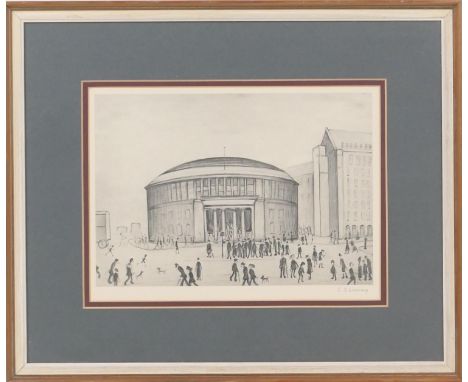 Laurence Stephen Lowry (1887-1976), The Reference Library, offset lithograph with blind stamp, signed in pencil by the artist