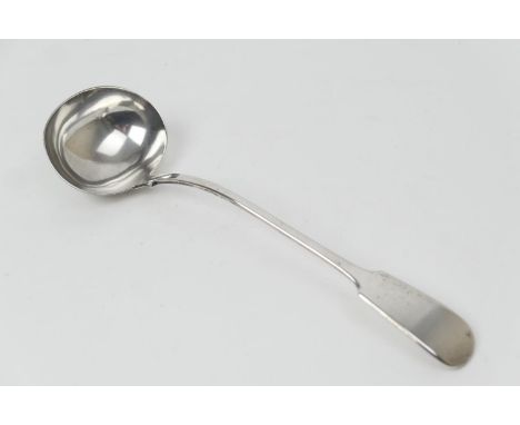 Victorian silver fiddle pattern soup ladle, by William Rawlings Sobey, Exeter 1846, 35.5cm, weight approx. 271g 