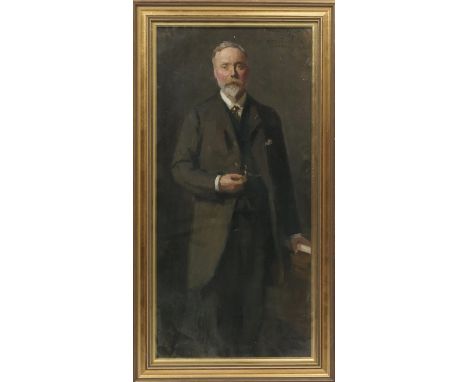 F Cazabay (French active circa 1900-10), 'Portrait of Monsieur Inglis', standing, near full length, oil on canvas board, sign