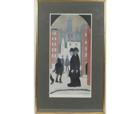 Laurence Stephen Lowry (1887-1976), Two brothers, offset lithograph with blind stamp, signed in pencil by the artist, 63cm x 