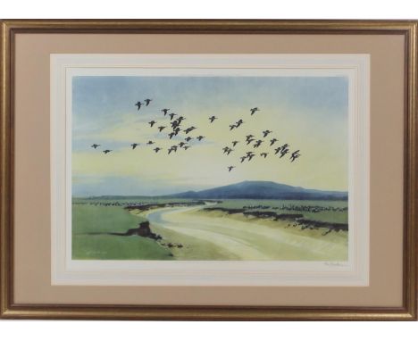 Sir Peter Markham Scott (1909-89), Last of the Solway Barnacles, limited edition coloured print of 600, published by Ackerman