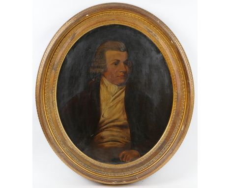 English School (Early 19th Century), Portrait of a gentleman in a dark coat and white shirt, seated three-quarter length, oil