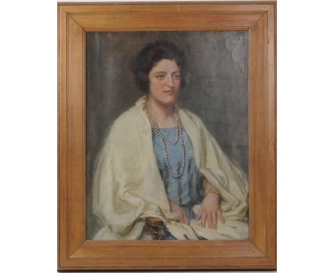 Duncan McGregor Whyte (1866-1953), Portrait of Lady Rothesay, seated half length, oil on canvas, signed and dated 1927, inscr