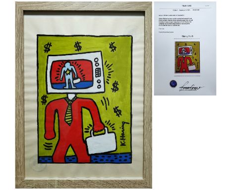 Keith Haring (1958-1990), Manuscript Image Size: 8 1/2 by 11 1/8 in. (21 by 28 cm.) All measurements are approximate. Signed 