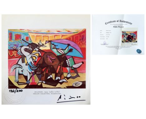 Pablo Picasso (1881-1973), Lithograph Image Size: 6 by 6 1/8 in. (15 by 15.5 cm.) All measurements are approximate. Signed (l