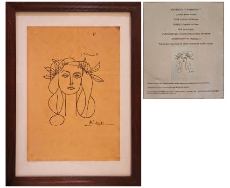Pablo Picasso (1881-1973), Graphite Manuscript Image Size: 9 by 11 in. (22 by 27.3 cm.) All measurements are approximate. Sig
