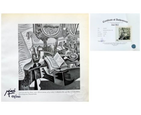 Joan Miro (1893-1983), Lithograph Image Size: 6 by 6 1/8 in. (15 by 15.5 cm.) All measurements are approximate. Signed (lower