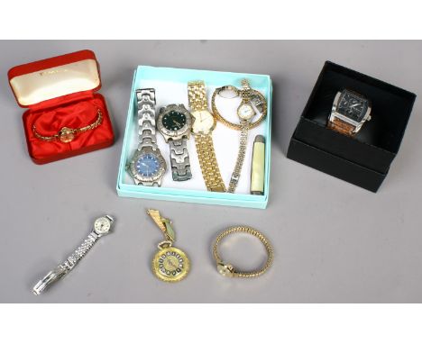 A quantity of Ladies and Gents wristwatches, Accurist, Timex, Sekonda, and a penknife etc