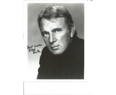 Richard Burton signed 10 x 8 b/w portrait photo with Todd Mueller COA. Good Condition. All autographs are genuine hand signed