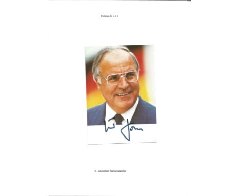 Helmut Kohl signed 6 x 4 b/w portrait photo, former German Chancellor. Good Condition. All autographs are genuine hand signed