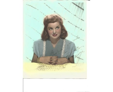 Esther Williams signed scarce 10x 8 colour portrait photo inscribed to Ben. Good Condition. All autographs are genuine hand s