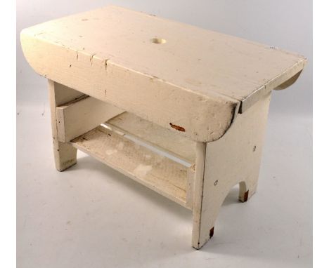 Vintage white painted stool