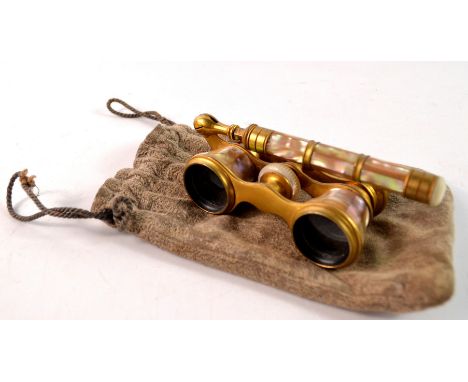 IRIS of PARIS mother of pearl opera glasses with bag