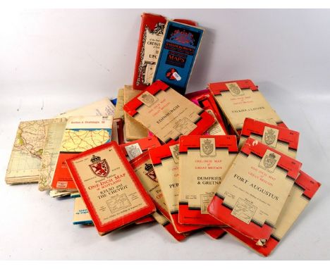 A mixed box of ordnance survey(mostly) and road maps  38 approx 