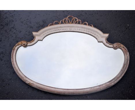 Beautiful early Victorian wall mirror in unusual design 101cm at widest point and 86cm including finial 