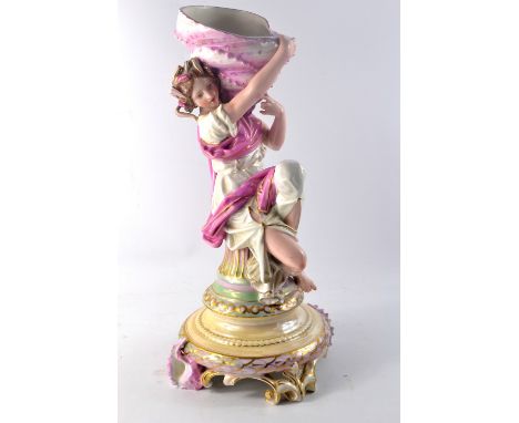 BREVETTE BRIANCHON a Paris ceramic table decoration in romanesque style, very slight chip on conche shell, one has to look re