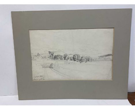 Attributed to Cornelius Varley (1781-1873) pencil sketch - Market Hill, Ireland, signed and dated 1808, 23 x 36cm