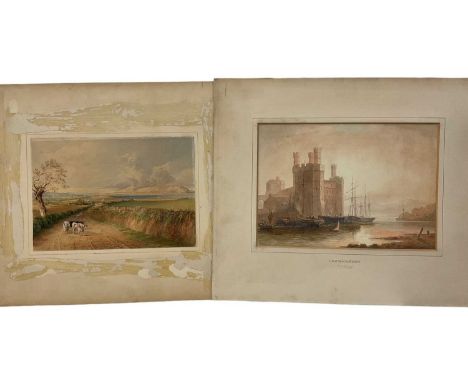English school, late 19th century, watercolour - Loch Levern, titled, 17 x 24cm, together with another watercolour of Caernar