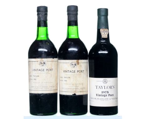 1963 Taylor's   Army &amp; Navy bottling   Some damage to the labels   2x75cl   1975 Taylor's   1x75cl      Total 3x75cl