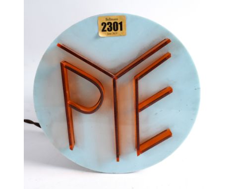 PYE ELECTRONICS, A MID 20TH CENTURY ACRYLIC AND METAL ADVERTISING LAMP20cm wide; 21cm highSold as seen and not In working con