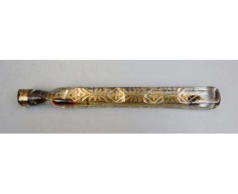 A good George III faceted cut glass and gilt decorated scent phial, circa 1790, with original cork stopper. The phial was use