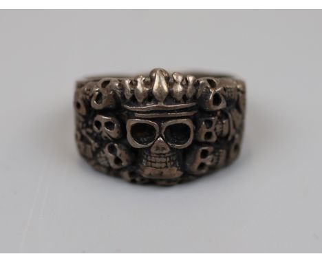Silver skull ring - Size Z+4 