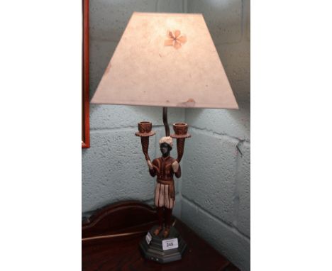 Asian themed metal lamp 