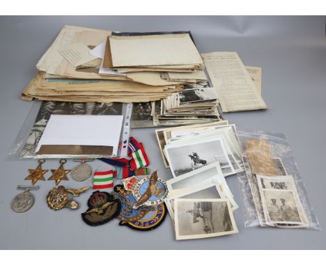 WWII RAF officers medal group for F/lT H Howson to include photos and top secret military paperwork