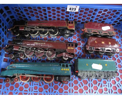 Three Hornby Dublo 'OO' Gauge/4mm 4-6-2 Steam Locomotives and Tenders, all over painted/renovated and converted to 2 rail, A4