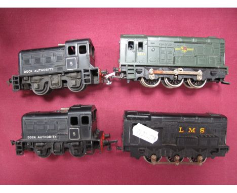 Two Lima 'OO' Gauge/4mm Class 08 0-6-0 Diesel Shunters, BR green R/No 3004 and L.M.S black R/No 7120 (missing couplings), plu