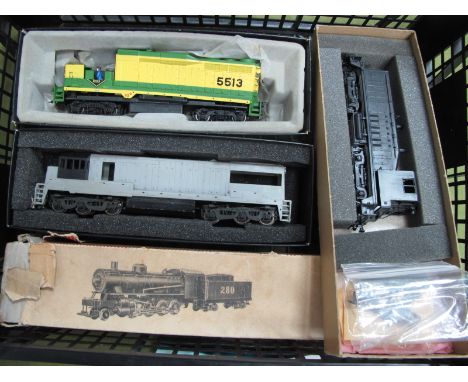 A Athearn 'HO' Gauge Part Built/Boxed SW/7 Diesel Switcher, plus three further boxed locomotives for spares or repair, a Riva