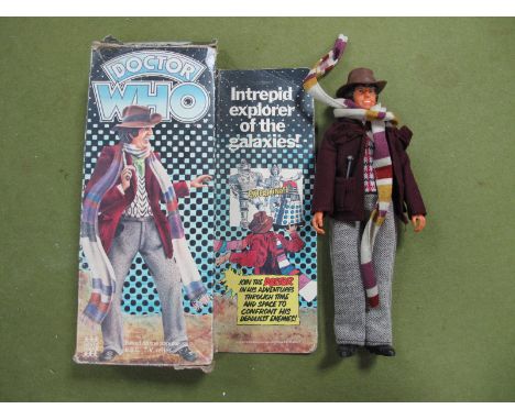 Doctor Who - A Boxed Deny's Fisher Tom Baker Figure, Scar 8 and Sonic Screwdriver present, "Intrepid Explorer of The Galaxies