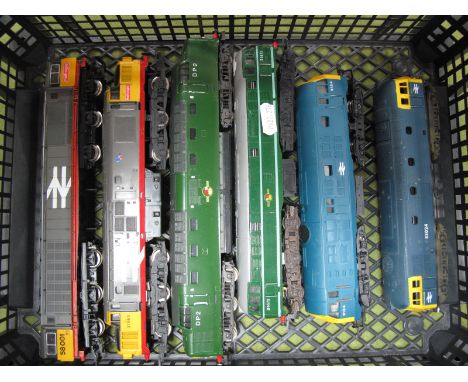 Six 'OO' Gauge/4mm Unboxed Diesel Locomotives, Co-Co Railfreight Class 58 and 37, Kima Deltic BR green R/No DP2, Triang Class